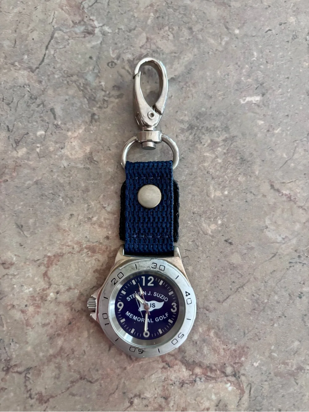 Navy Clip-On Watch Keychain